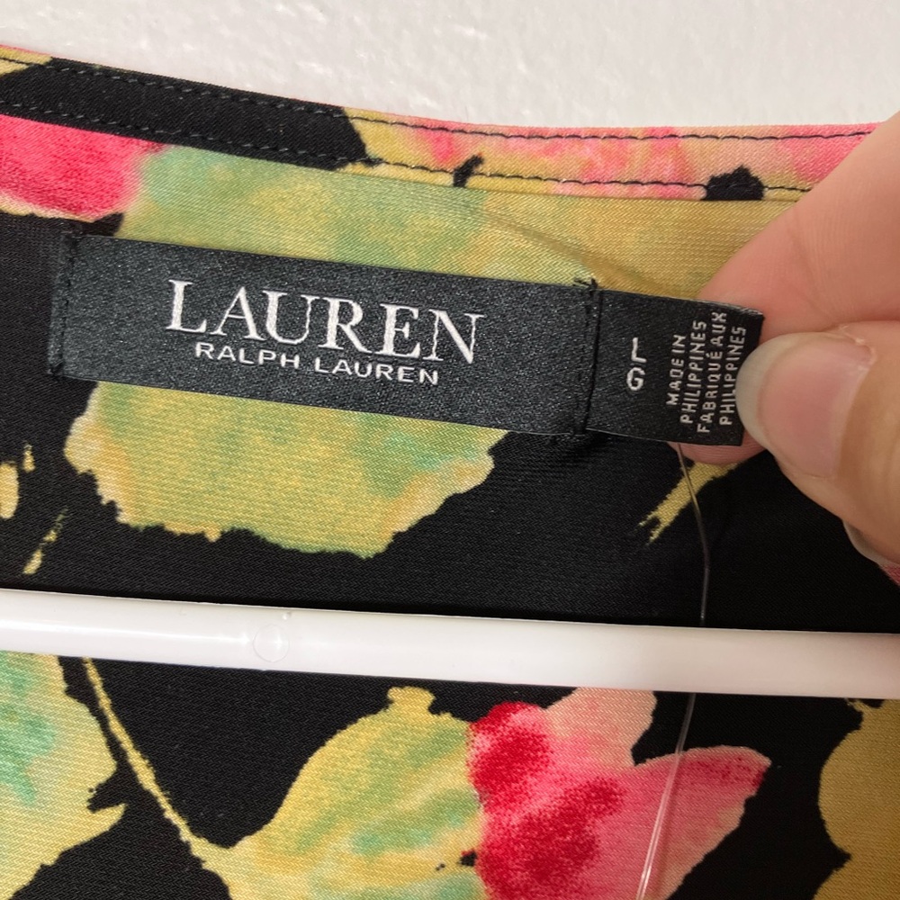 lauren ralph lauren Blouse Black Lable Sz Large Floral Boho Cottagecore NEW!!! - Picture 2 of 8